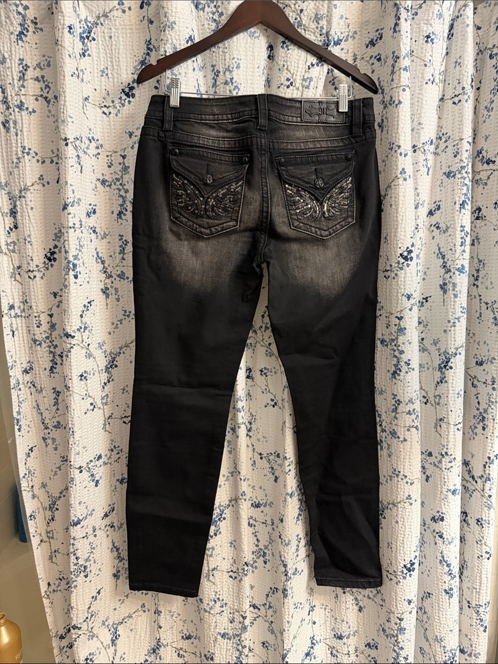 Miss Me Black Skinny Jeans with Embellished Back Pockets
